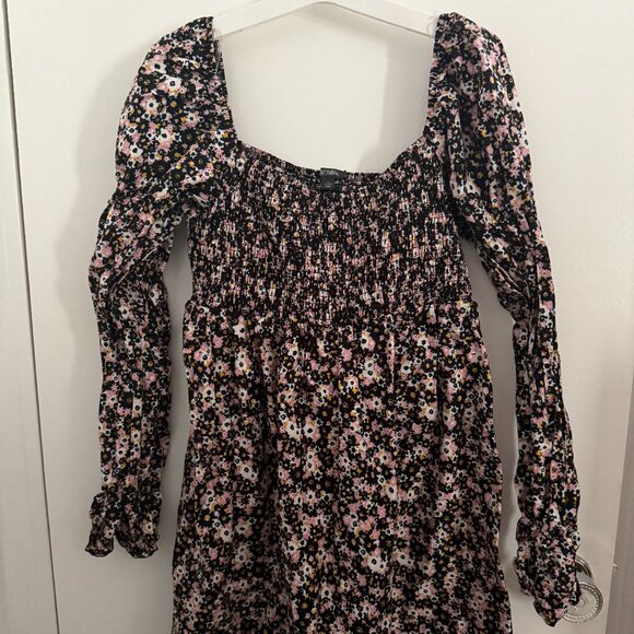 wild fable Dresses & Skirts - Wild Fable Long Sleeve Floral Size Large Babydoll Dress 100% Cotton